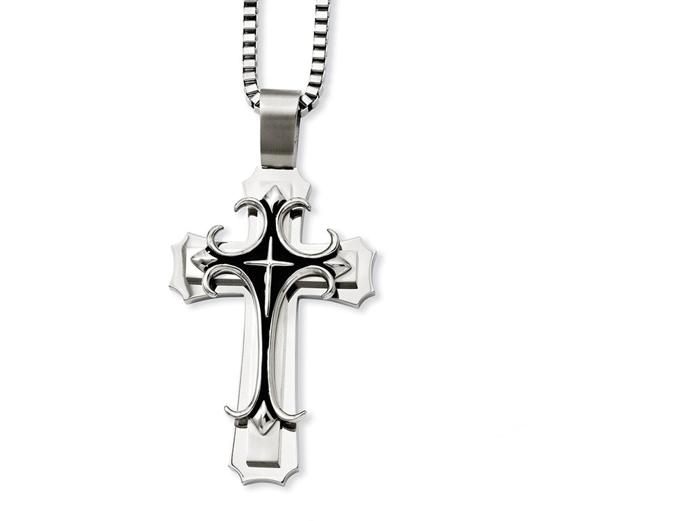 Chisel Stainless Steel Cross Pendant Necklace