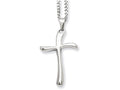 Chisel Stainless Steel Polished Fancy Cross Necklace