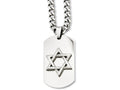 Chisel Stainless Steel Star Of David Dog Tag Pendant Necklace