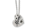 Chisel Stainless Steel Mom Heart Slide Pendant Necklace