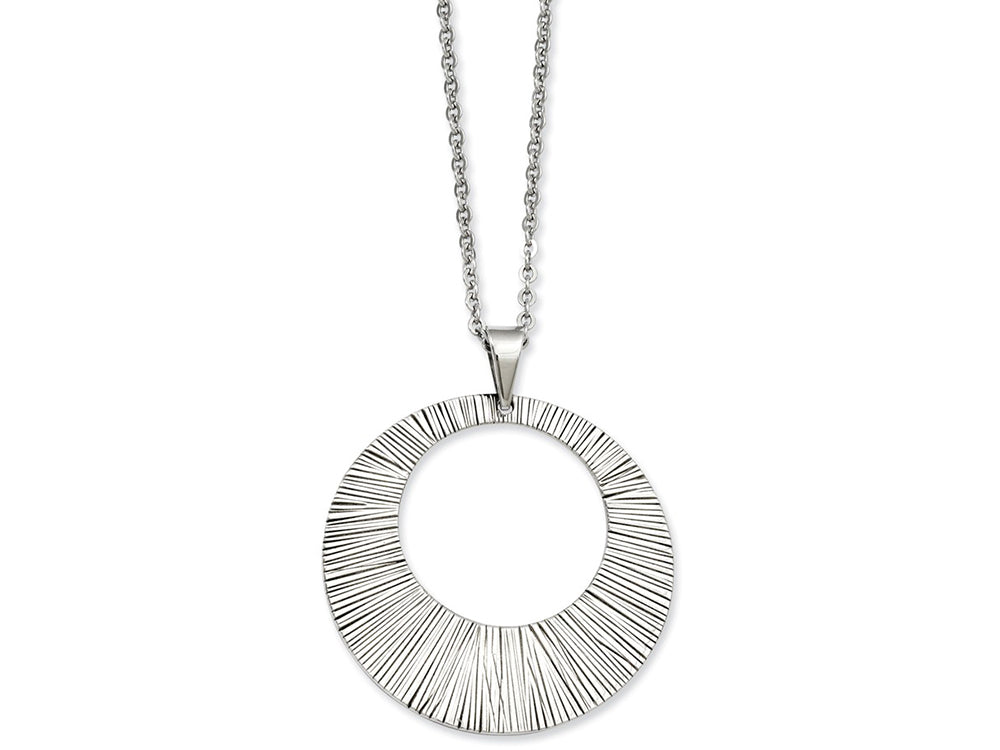 Chisel Stainless Steel Textured Pendant Necklace