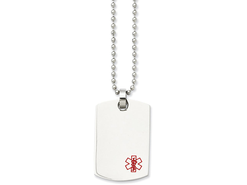 Chisel Stainless Steel Dog Tag Medical Pendant Necklace