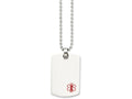 Chisel Stainless Steel Dog Tag Medical Pendant Necklace