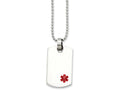 Chisel Stainless Steel Small Dog Tag Medical Pendant Necklace