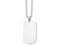 Chisel Stainless Steel Polished Dog Tag Pendant Necklace
