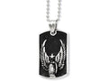 Chisel Stainless Steel Antiqued Wings Dog Tag Pendant Necklace