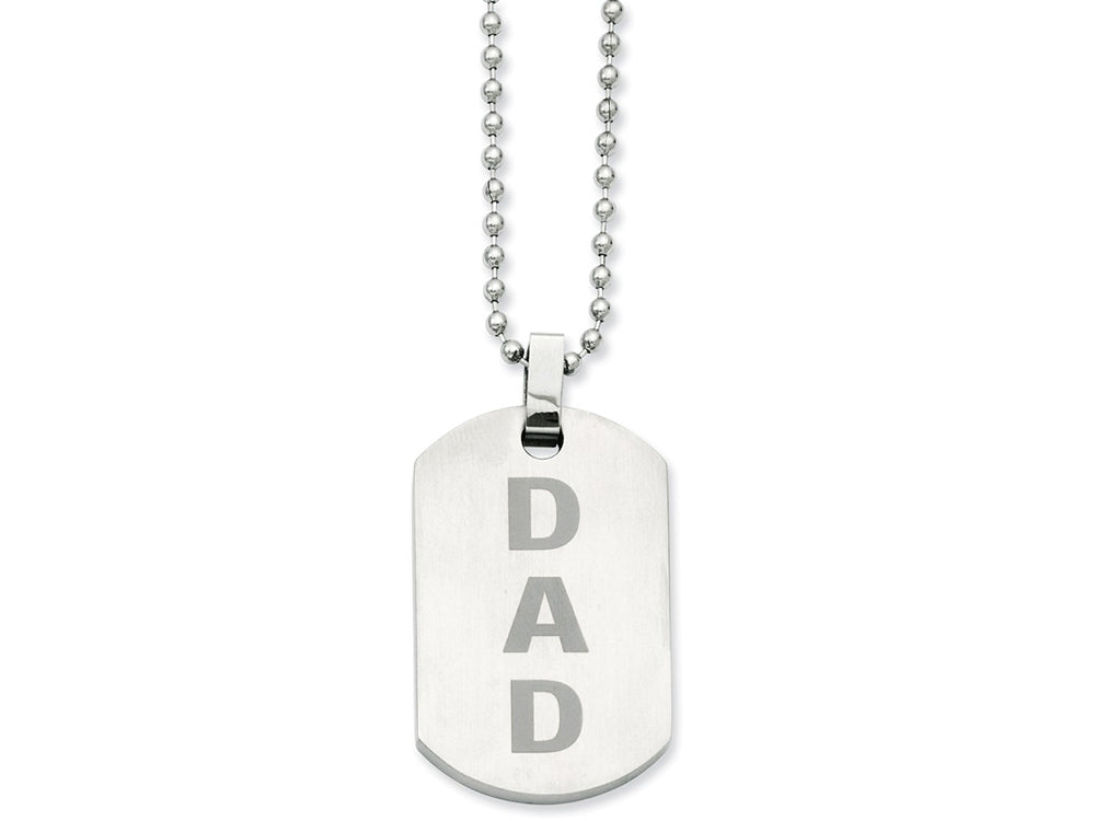 Chisel Stainless Steel Enamel Dad  Dog Tag Necklace