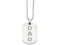 Chisel Stainless Steel Enamel Dad  Dog Tag Necklace