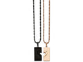 Chisel Stainless Steel Black Ip-plated and Pink Ip-plated Necklace Set