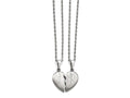 Chisel Stainless Steel Brushed 1/2 Heart mother/daughter Necklace Set