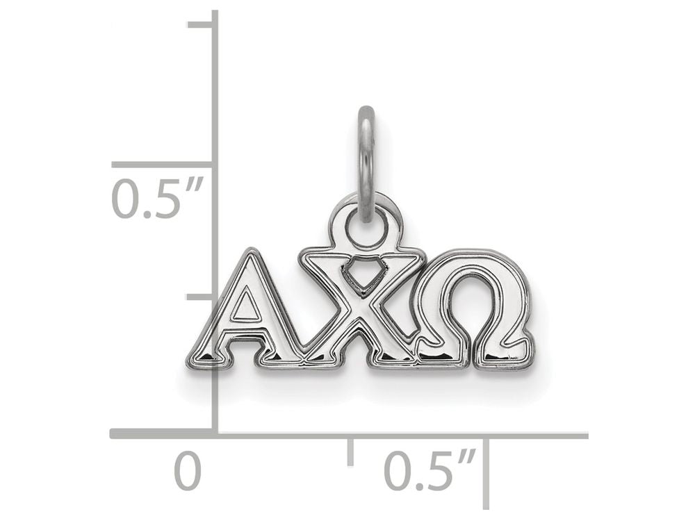 LogoArt Sterling Silver Alpha Chi Omega Extra Small Pendant Necklace