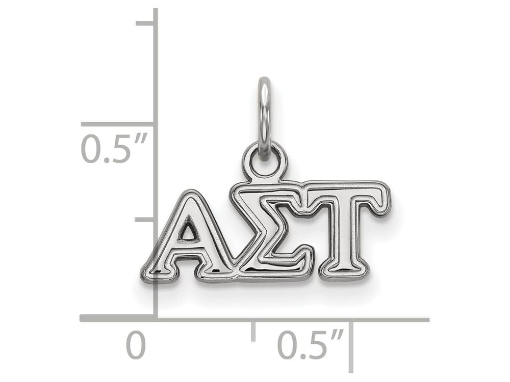 LogoArt Sterling Silver Alpha Sigma Tau Extra Small Pendant Necklace