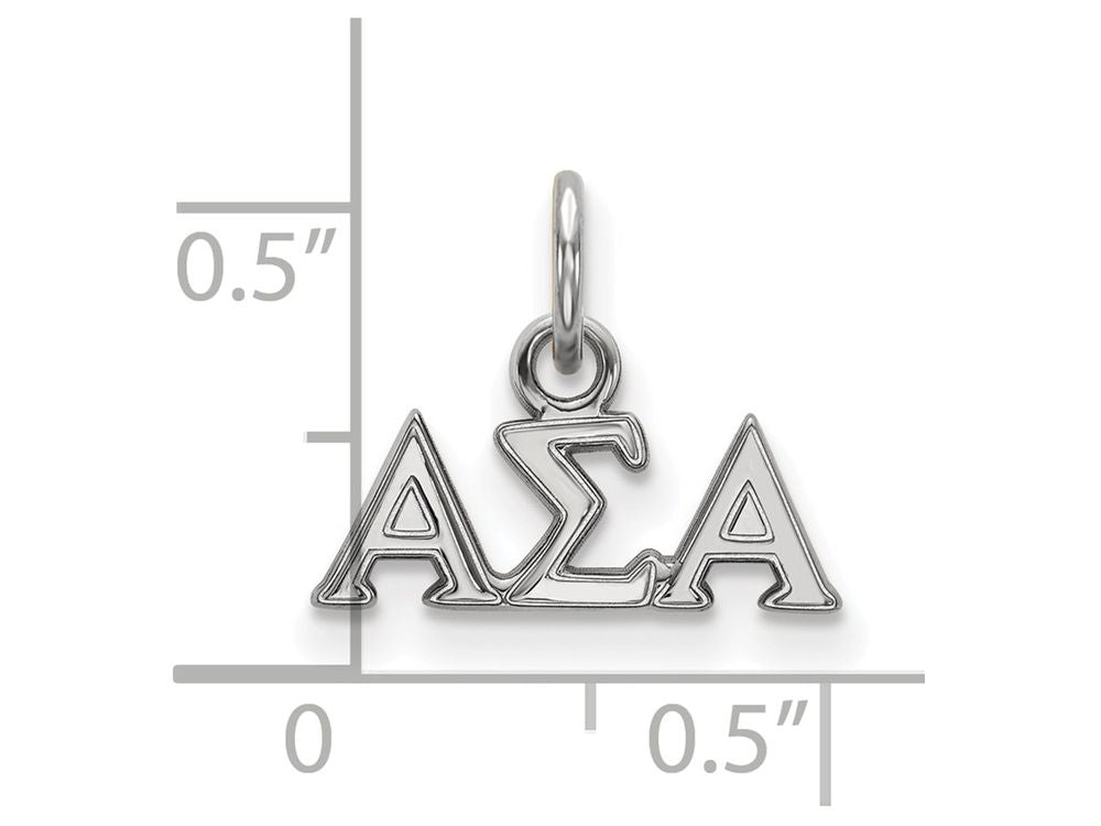 LogoArt Sterling Silver Alpha Sigma Alpha Extra Small Pendant Necklace