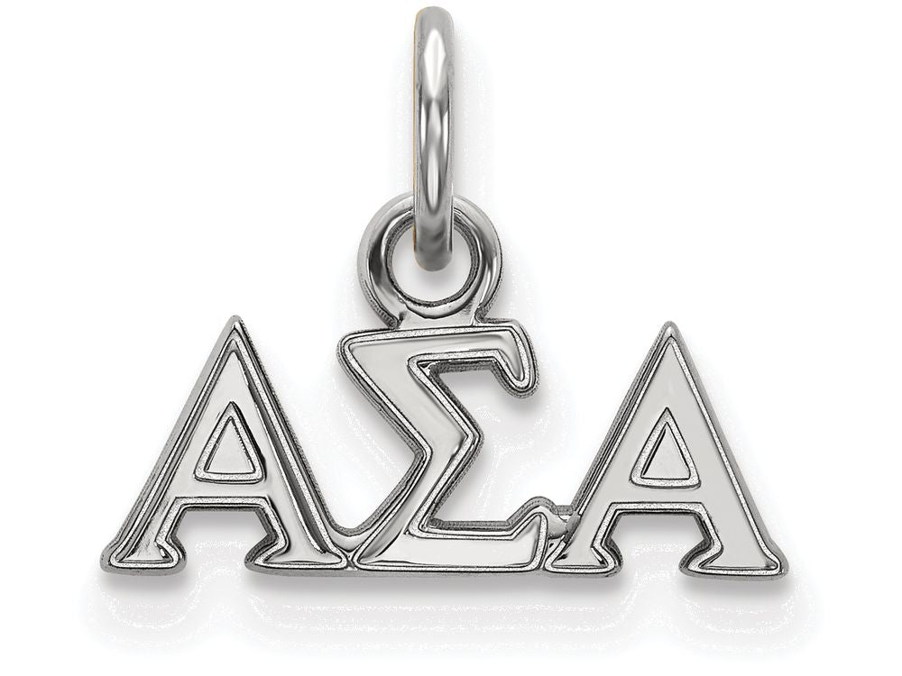 LogoArt Sterling Silver Alpha Sigma Alpha Extra Small Pendant Necklace