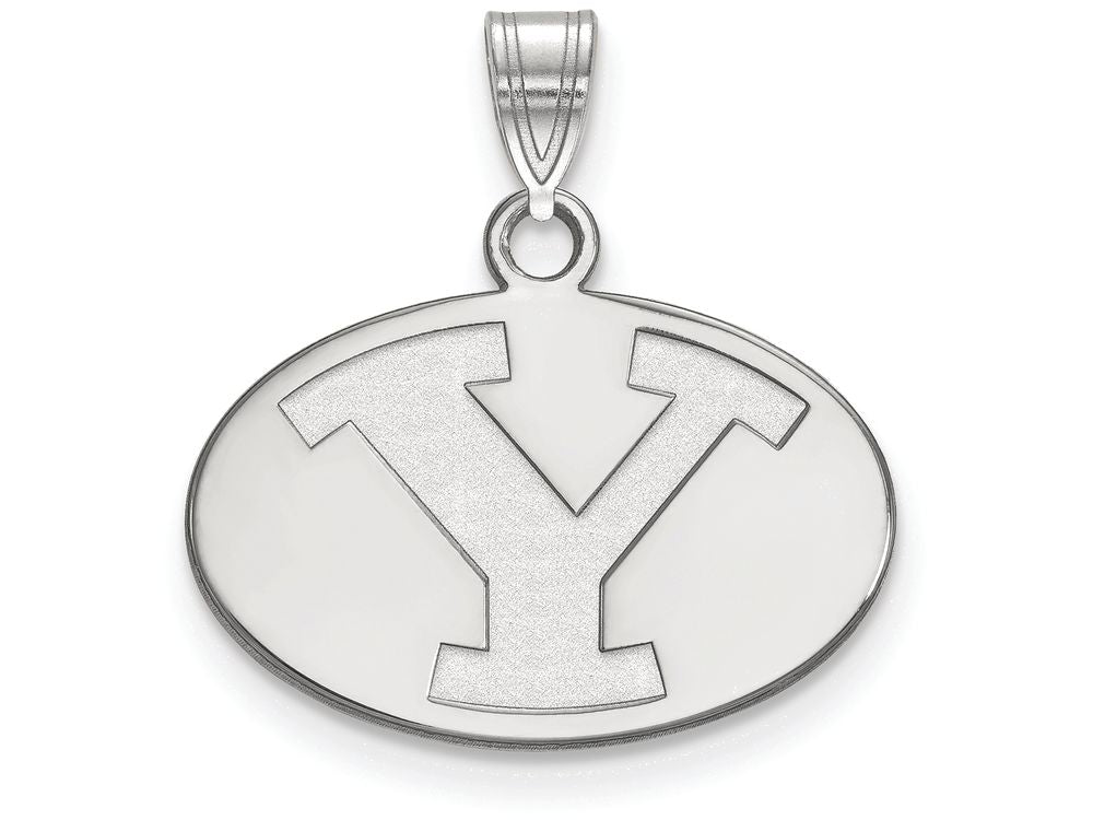 LogoArt Sterling Silver Brigham Young University Small Pendant Necklace