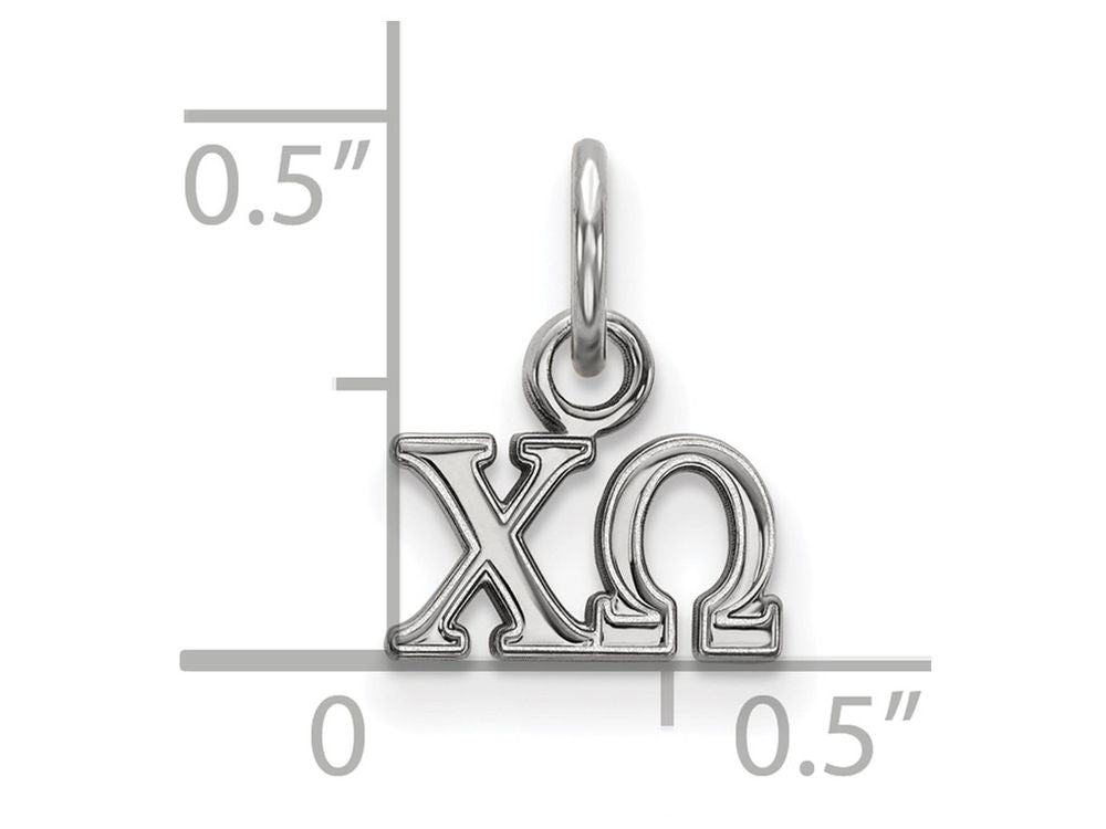 LogoArt Sterling Silver Chi Omega Extra Small Pendant Necklace