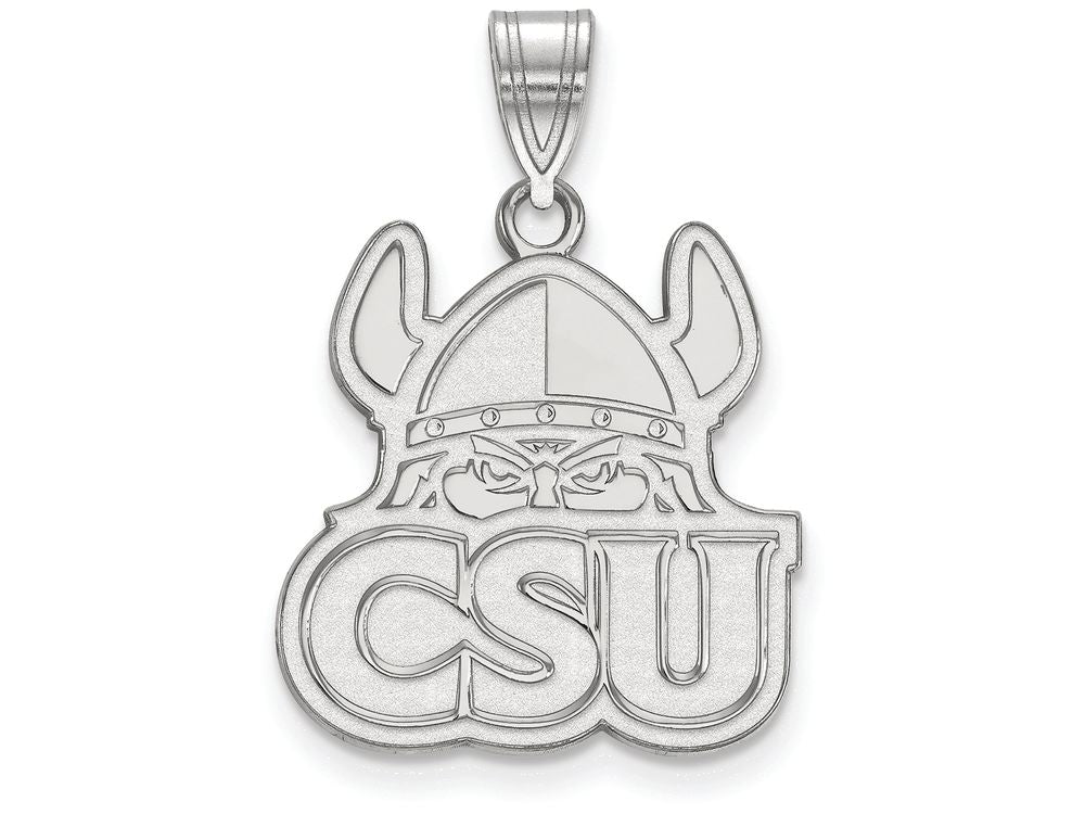 LogoArt Sterling Silver Cleveland State University Large Pendant Necklace