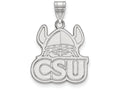 LogoArt Sterling Silver Cleveland State University Large Pendant Necklace