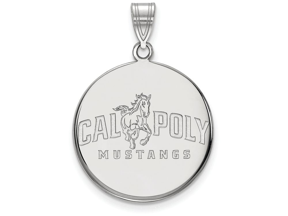 Logoart 925 Sterling Silver California Polytechnic State U Large Disc Pendant