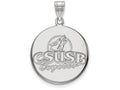 LogoArt Sterling Silver California State University San Bernardino Large Disc Pendant Necklace