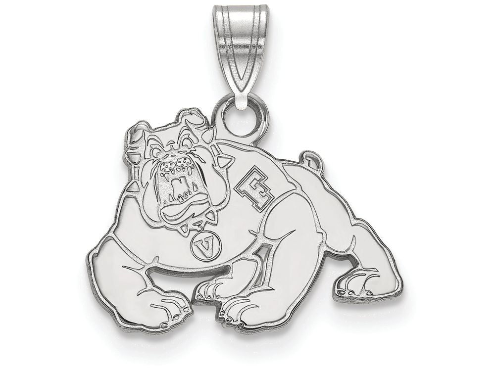LogoArt Sterling Silver California State University Fresno Small Pendant Necklace