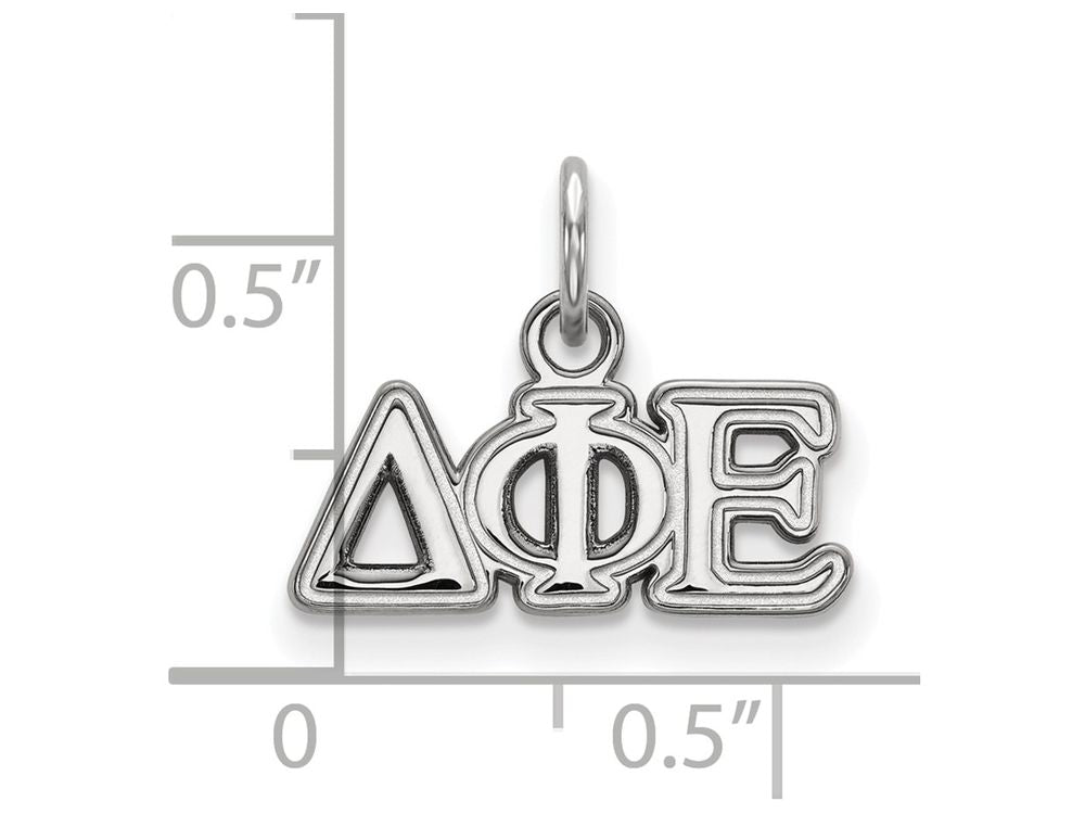 LogoArt Sterling Silver Delta Phi Epsilon Extra Small Pendant Necklace