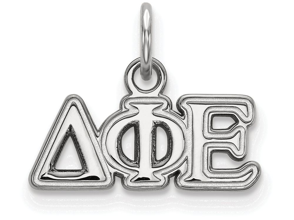 LogoArt Sterling Silver Delta Phi Epsilon Extra Small Pendant Necklace