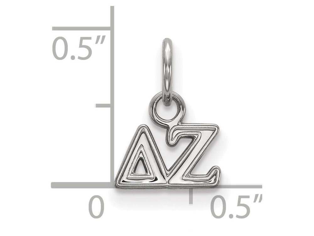 LogoArt Sterling Silver Delta Zeta Extra Small Pendant Necklace