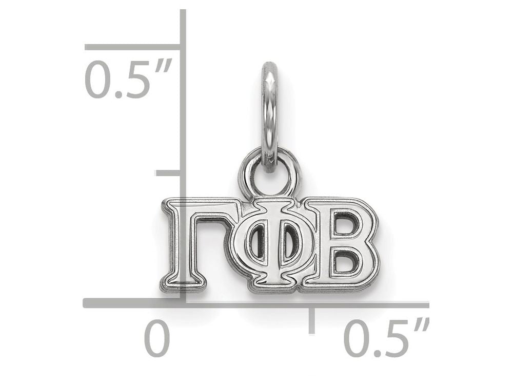 LogoArt Sterling Silver Gamma Phi Beta Extra Small Pendant Necklace