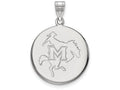 LogoArt Sterling Silver Mcneese State University Large Disc Pendant Necklace