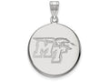 LogoArt Sterling Silver Middle Tennessee State University Large Disc Pendant Necklace