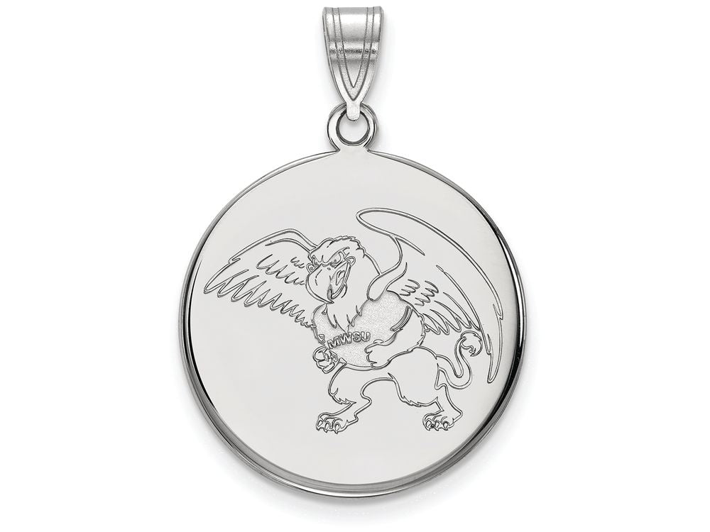 LogoArt Sterling Silver Missouri Western State University Large Disc Pendant Necklace