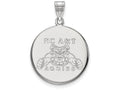 LogoArt Sterling Silver North Carolina Aandt Large Disc Pendant Necklace