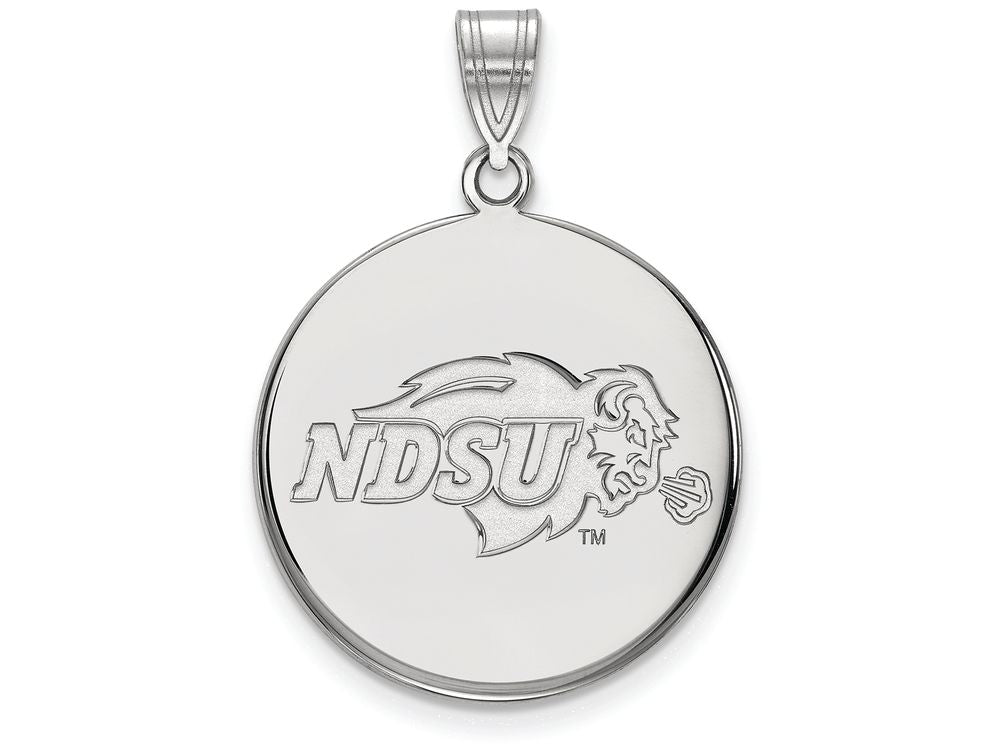 LogoArt Sterling Silver North Dakota State Large Disc Pendant Necklace
