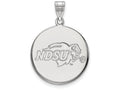 LogoArt Sterling Silver North Dakota State Large Disc Pendant Necklace