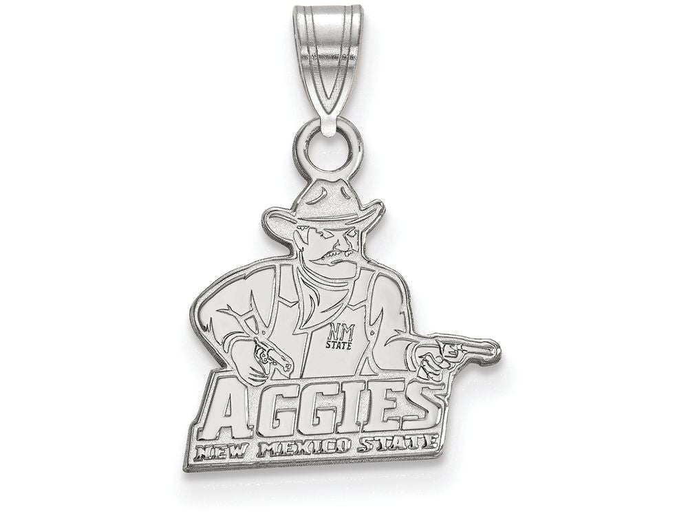 LogoArt Sterling Silver New Mexico State University Small Pendant Necklace