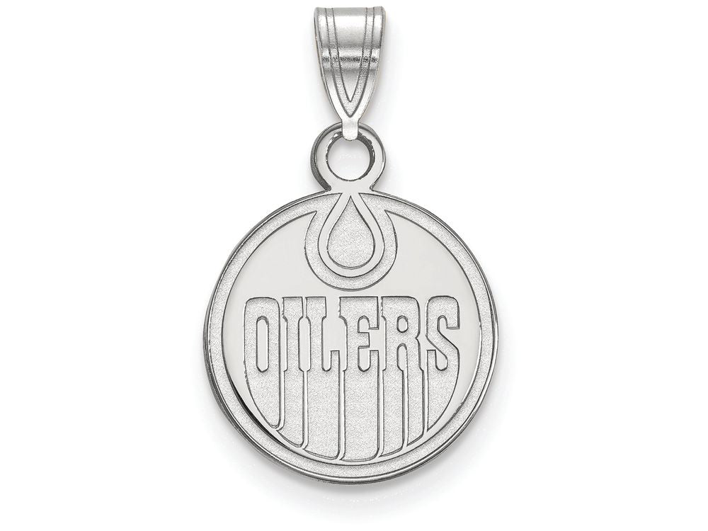 LogoArt Sterling Silver Edmonton Oilers Small Pendant Necklace