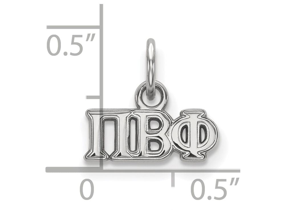 LogoArt Sterling Silver Pi Beta Phi Extra Small Pendant Necklace