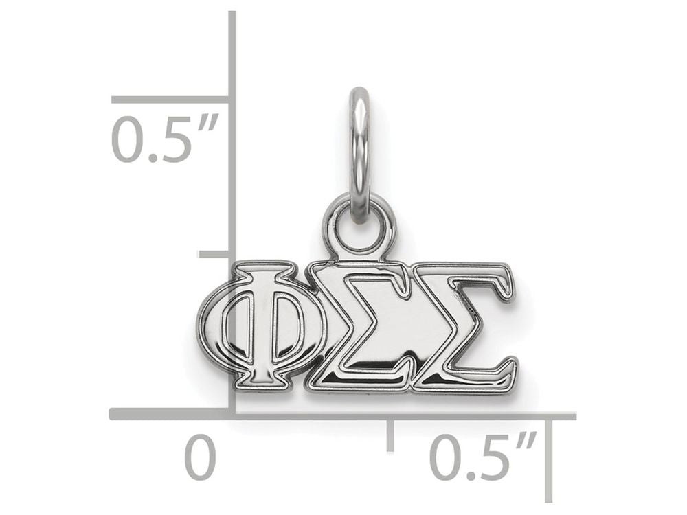 LogoArt Sterling Silver Phi Sigma Sigma Extra Small Pendant Necklace