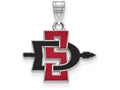 LogoArt Sterling Silver San Diego State University Small Pendant Necklace