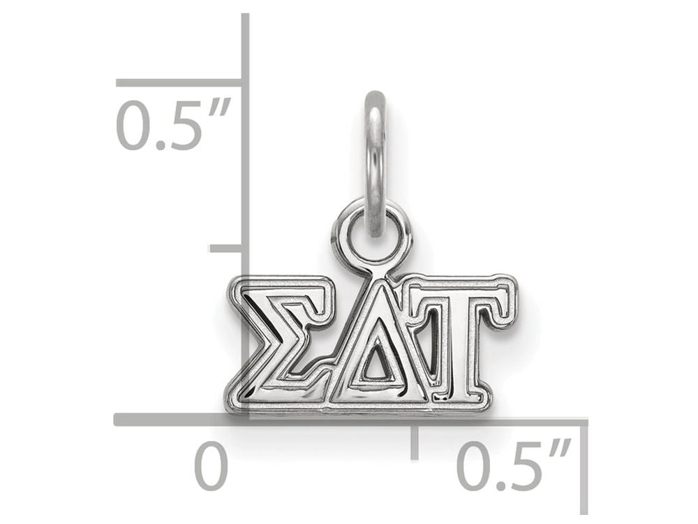 LogoArt Sterling Silver Sigma Delta Tau Extra Small Pendant Necklace