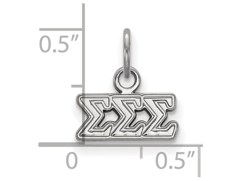 LogoArt Sterling Silver Sigma Sigma Sigma Extra Small Pendant Necklace