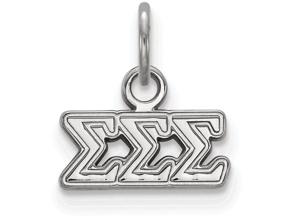 LogoArt Sterling Silver Sigma Sigma Sigma Extra Small Pendant Necklace