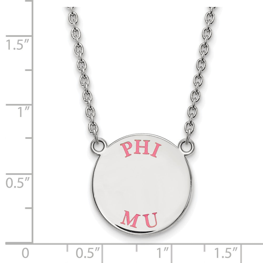 LogoArt Sterling Silver Transylvania University Large Disc Pendant Necklace