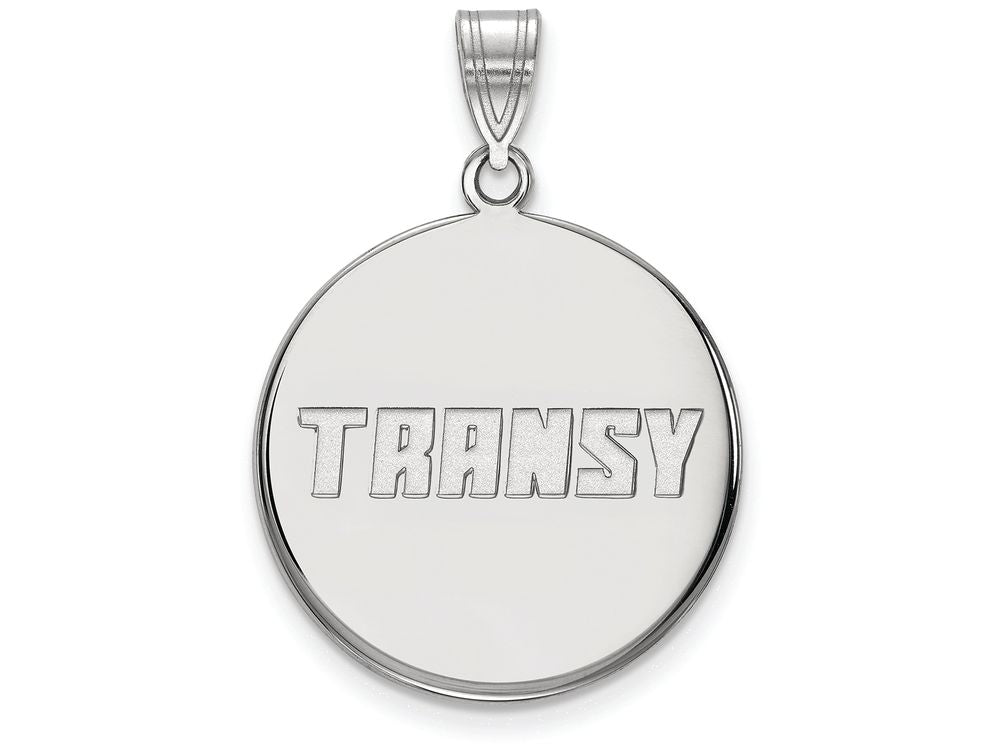 LogoArt Sterling Silver Transylvania University Large Disc Pendant Necklace