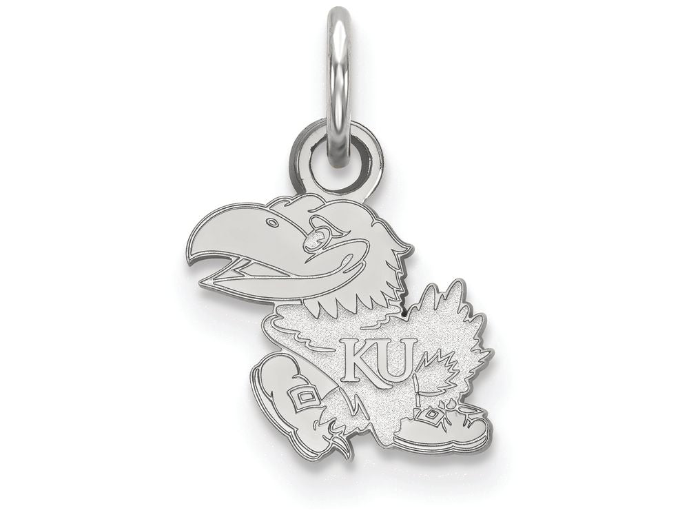LogoArt Sterling Silver University Of Kansas Xs Pendant Necklace