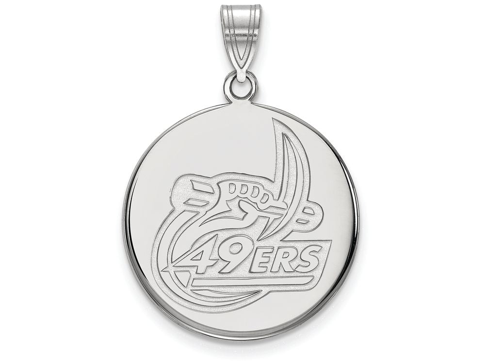 LogoArt Sterling Silver University Of North Carolina At Charlotte Large Disc Pendant Necklace