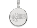 LogoArt Sterling Silver University Of North Texas Large Disc Pendant Necklace