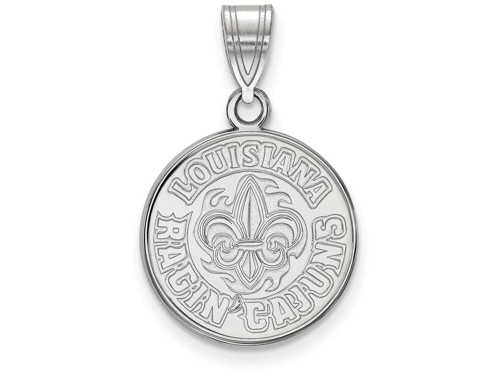 LogoArt Sterling Silver University Of Louisiana At Lafayette Medium Pendant Necklace