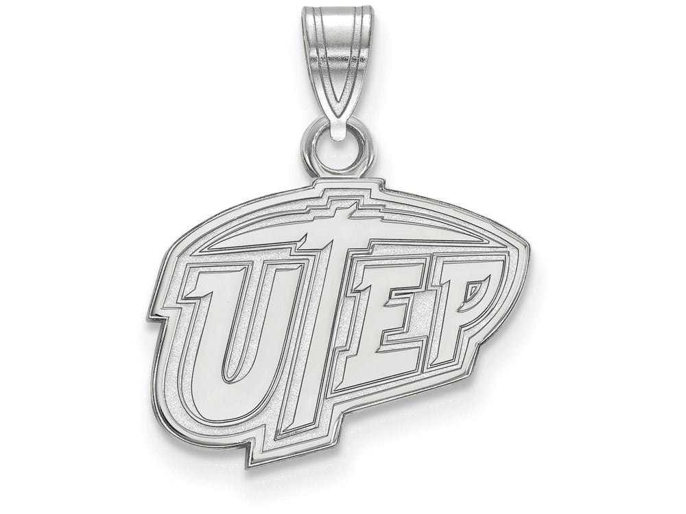 LogoArt Sterling Silver The University Of Texas At El Paso Small Pendant Necklace